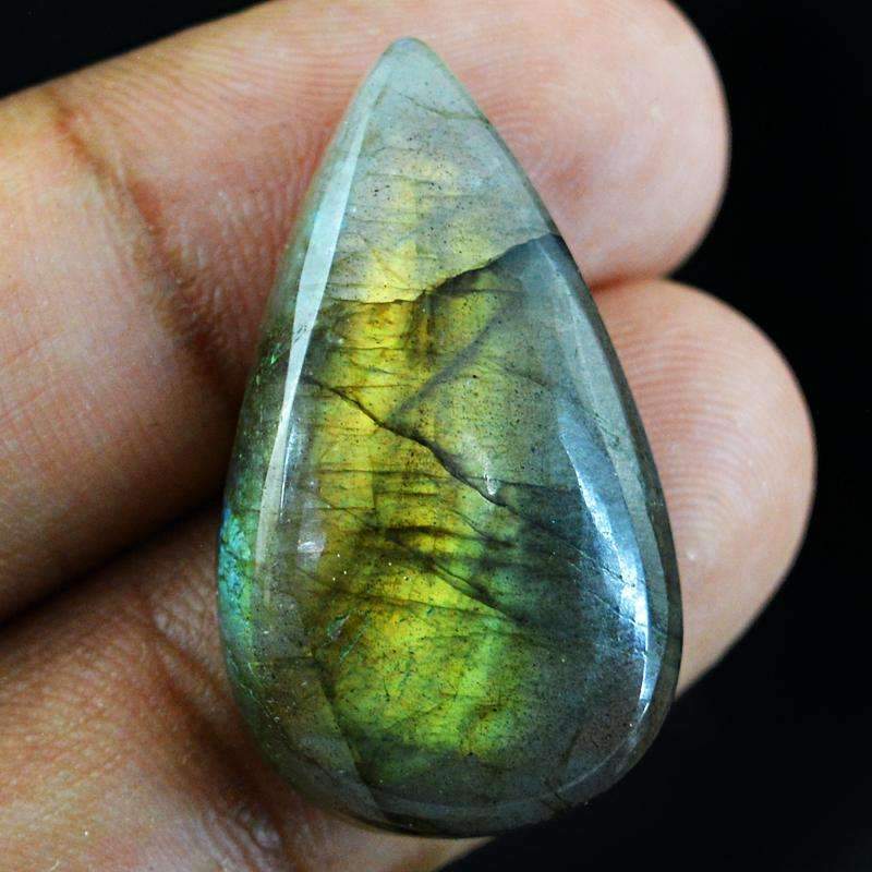 gemsmore:Amazing Natural Golden Flash Labradorite Gemstone - Pear Shape gemsmore:Amazing Natural Golden Flash Labradorite Gemstone - Pear Shape