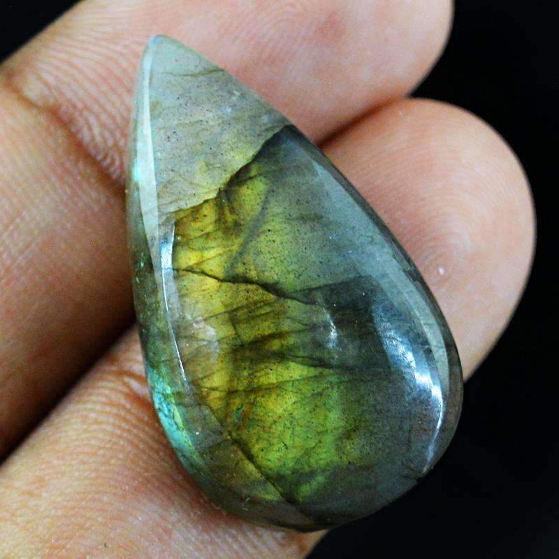 gemsmore:Amazing Natural Golden Flash Labradorite Gemstone - Pear Shape gemsmore:Amazing Natural Golden Flash Labradorite Gemstone - Pear Shape