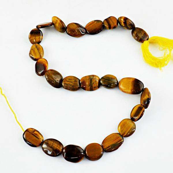 gemsmore:Amazing Natural Golden Tiger Eye Drilled Beads Strand