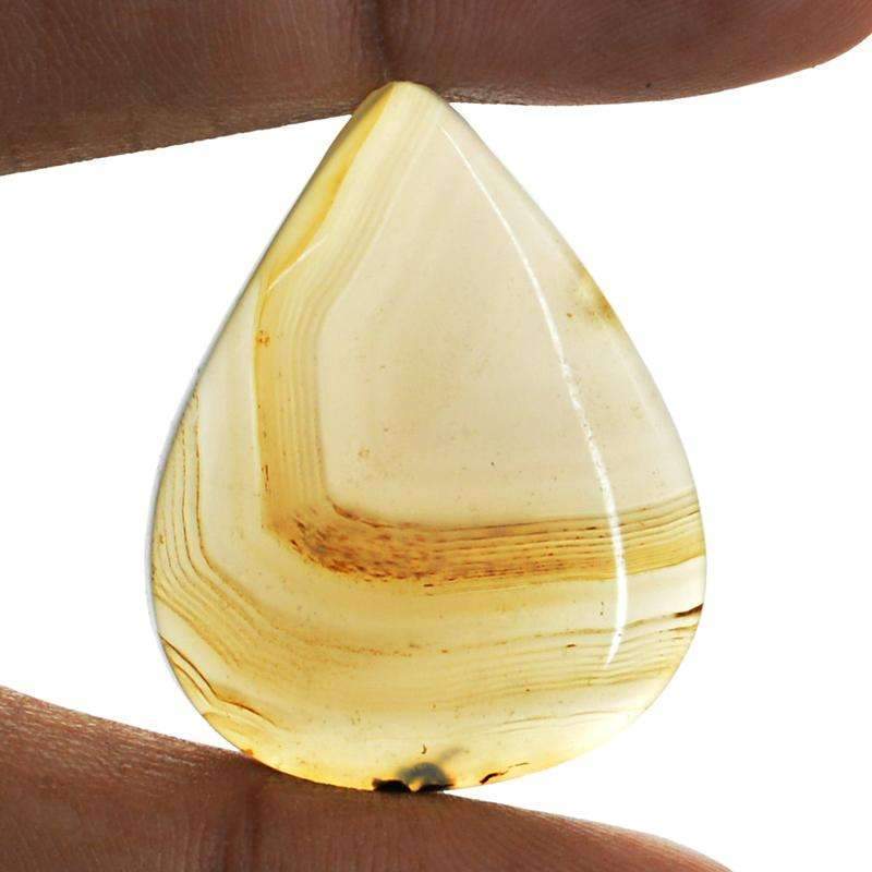 gemsmore:Amazing Natural Onyx Gemstone - Pear Shape gemsmore:Amazing Natural Onyx Gemstone - Pear Shape