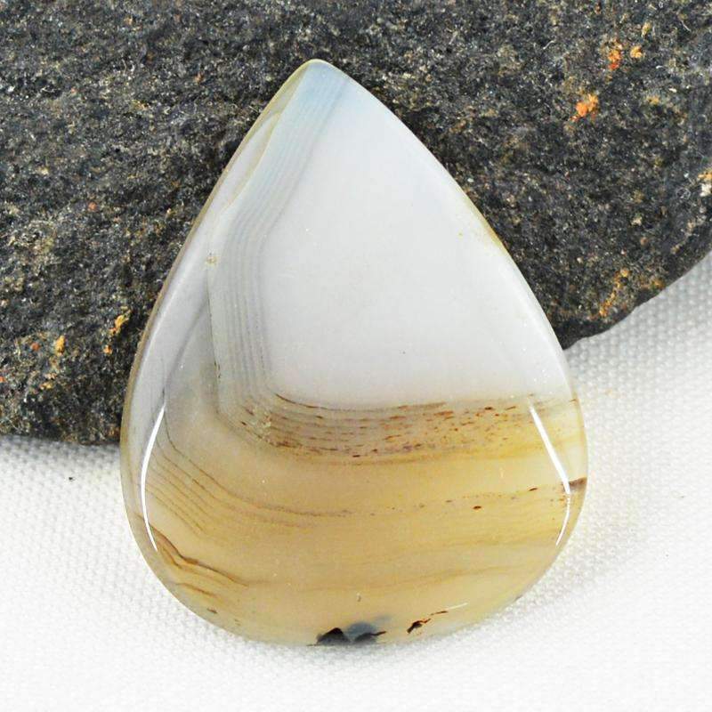 gemsmore:Amazing Natural Onyx Gemstone - Pear Shape gemsmore:Amazing Natural Onyx Gemstone - Pear Shape