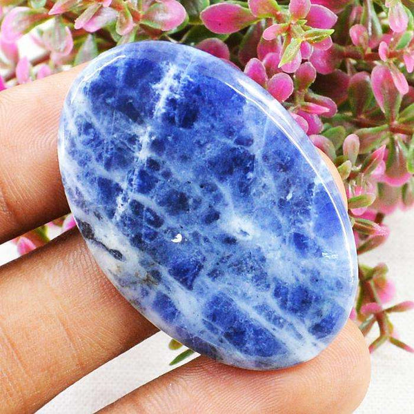 gemsmore:Amazing Natural Oval Shape Blue Sodalite Untreated Loose Gemstone
