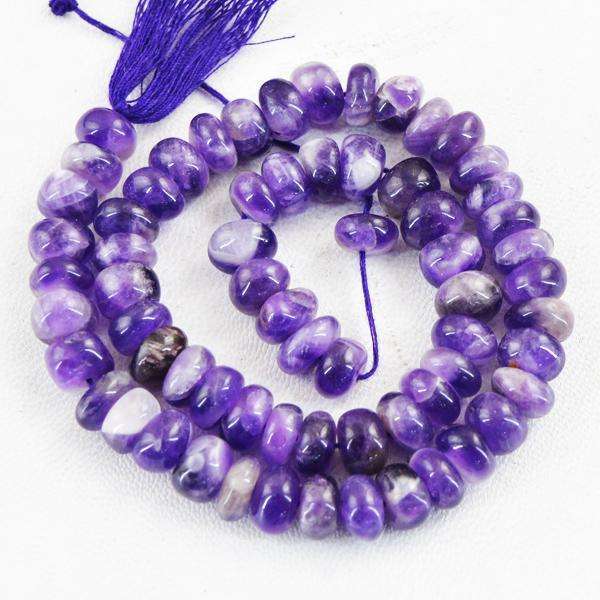 gemsmore:Amazing Natural Purple Amethyst Round Shape Drilled Beads Strand