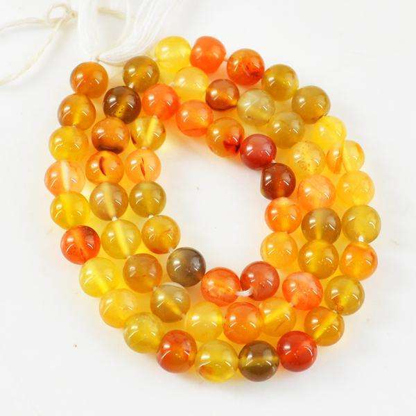 gemsmore:Amazing Natural Round Shape Multicolor Onyx Drilled Beads Strand