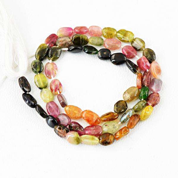 gemsmore:Amazing Natural Watermelon Tourmaline Drilled Beads Strand