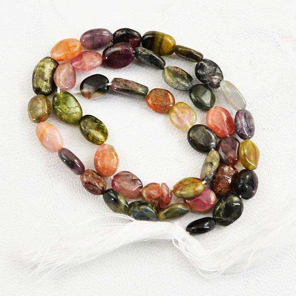 gemsmore:Amazing Natural Watermelon Tourmaline Drilled Beads Strand