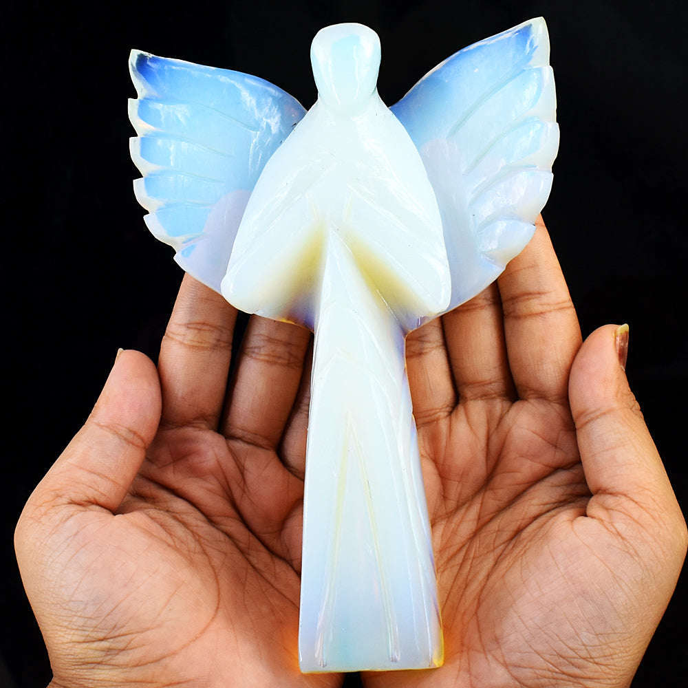 gemsmore:Amazing Opalite Hand Carved Healing Praying Angel gemsmore:Amazing Opalite Hand Carved Healing Praying Angel