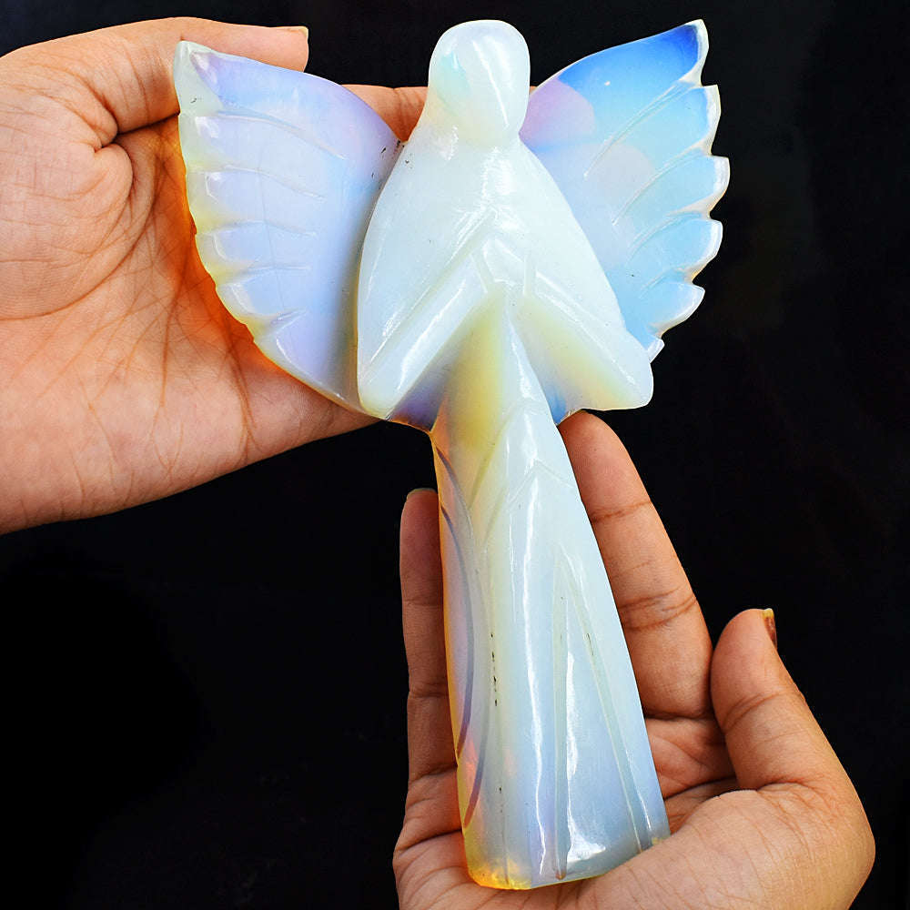 gemsmore:Amazing Opalite Hand Carved Healing Praying Angel gemsmore:Amazing Opalite Hand Carved Healing Praying Angel