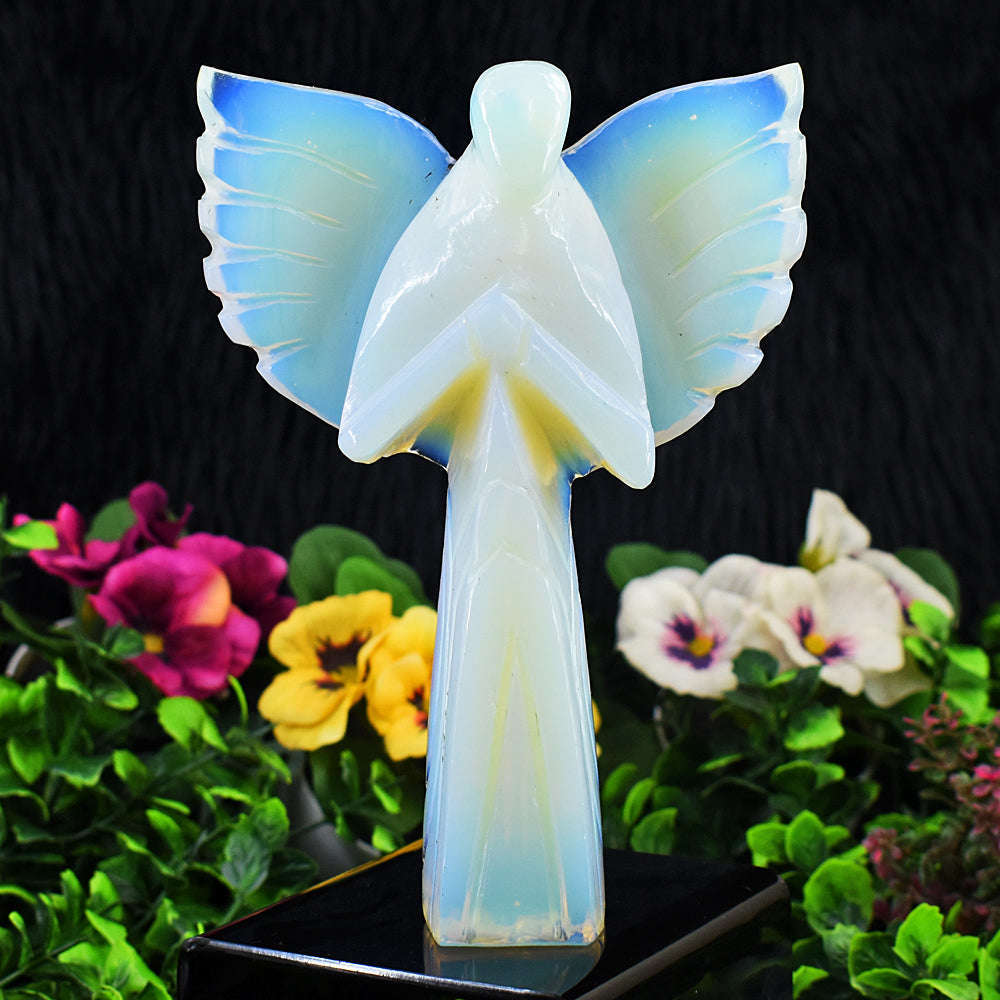 gemsmore:Amazing Opalite Hand Carved Healing Praying Angel gemsmore:Amazing Opalite Hand Carved Healing Praying Angel