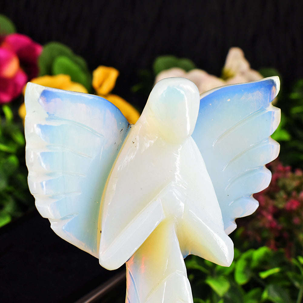 gemsmore:Amazing Opalite Hand Carved Healing Praying Angel gemsmore:Amazing Opalite Hand Carved Healing Praying Angel