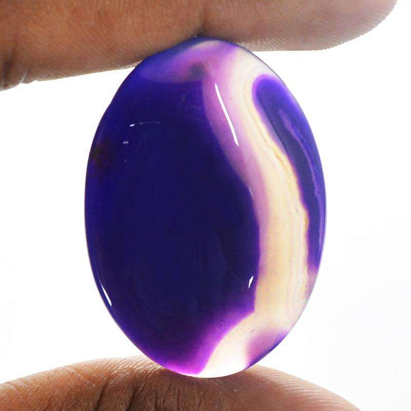 gemsmore:Amazing Purple Onyx Gemstone Natural Oval Shape gemsmore:Amazing Purple Onyx Gemstone Natural Oval Shape