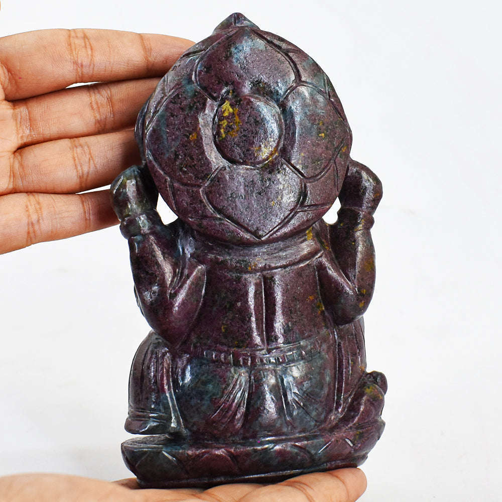 gemsmore:Amazing Ruby In Kyanite Hand Carved Genuine Crystal Gemstone Carving Lord Ganesha gemsmore:Amazing Ruby In Kyanite Hand Carved Genuine Crystal Gemstone Carving Lord Ganesha
