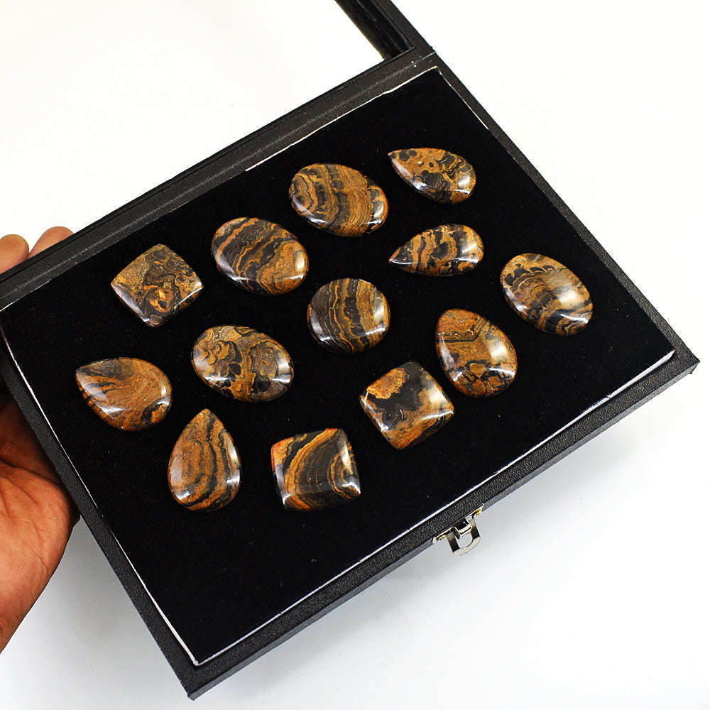 gemsmore:Amazing Silk Pyrite Untreated Gemstone Cabochon Lot gemsmore:Amazing Silk Pyrite Untreated Gemstone Cabochon Lot