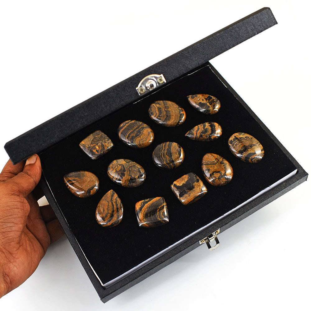 gemsmore:Amazing Silk Pyrite Untreated Gemstone Cabochon Lot gemsmore:Amazing Silk Pyrite Untreated Gemstone Cabochon Lot