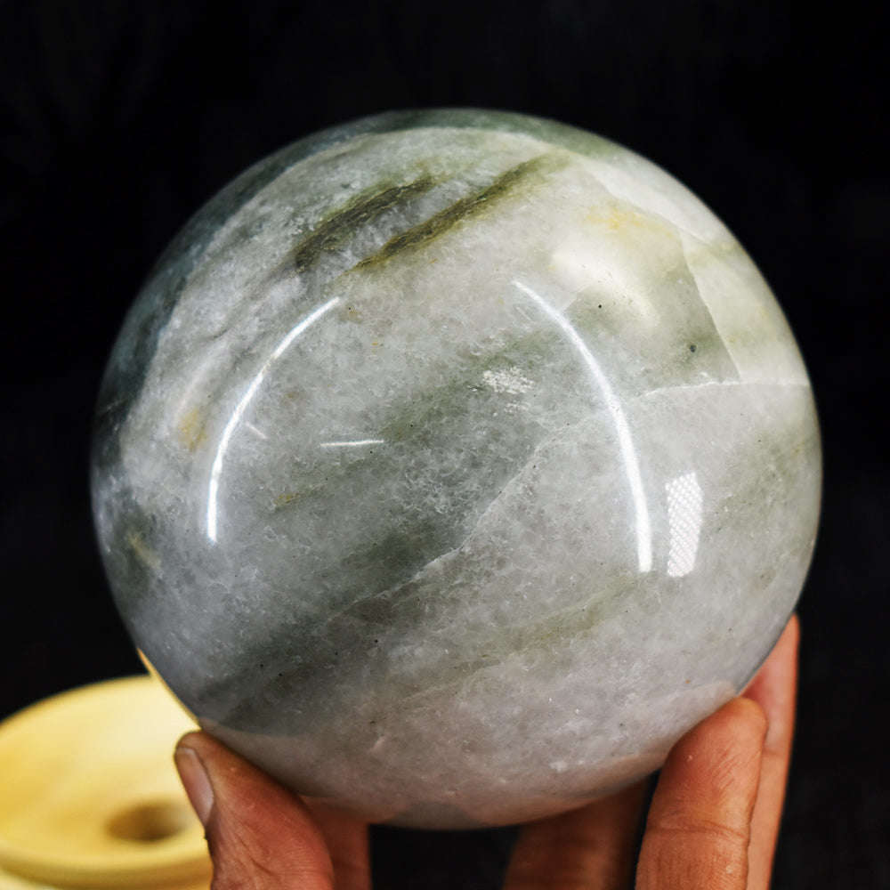 gemsmore:Artisian 6561.00 Cts Rutile Quartz Carved Reiki Healing Sphere - Museum Size gemsmore:Artisian 6561.00 Cts Rutile Quartz Carved Reiki Healing Sphere - Museum Size