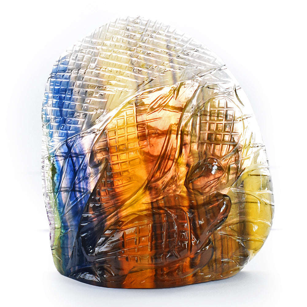 gemsmore:Artisian Carved Multicolor Fluorite Dolphin gemsmore:Artisian Carved Multicolor Fluorite Dolphin