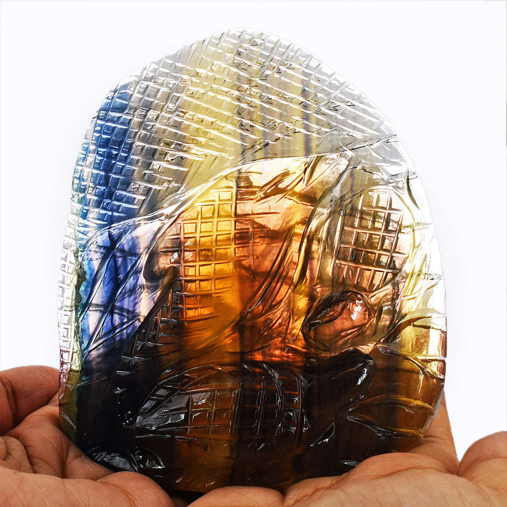 gemsmore:Artisian Carved Multicolor Fluorite Dolphin gemsmore:Artisian Carved Multicolor Fluorite Dolphin