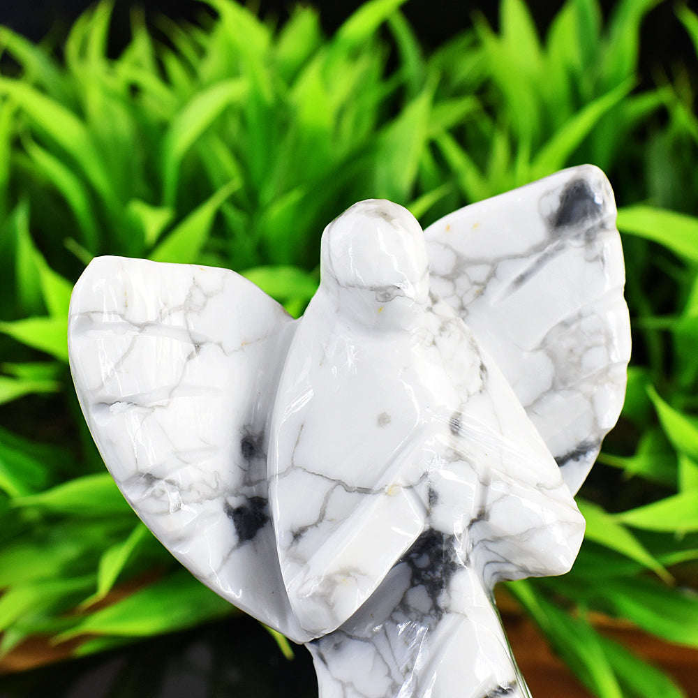 gemsmore:Artisian Howlite Hand Carved Genuine Crystal Gemstone Carving Praying Angel gemsmore:Artisian Howlite Hand Carved Genuine Crystal Gemstone Carving Praying Angel