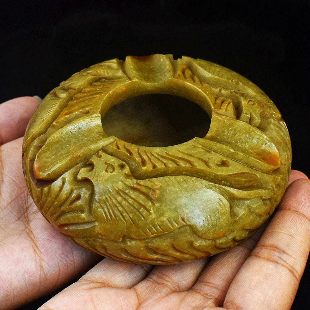 gemsmore:Artisian Jasper Hand Carved Genuine Crystal Gemstone Carving Ash Trey gemsmore:Artisian Jasper Hand Carved Genuine Crystal Gemstone Carving Ash Trey