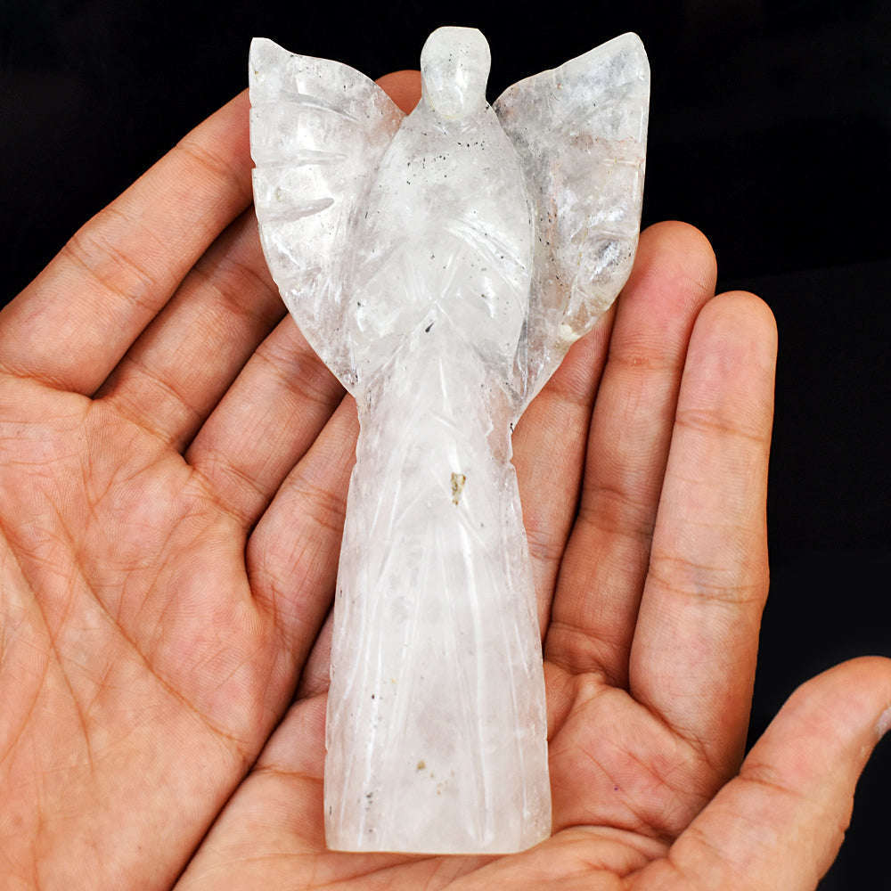 gemsmore:Artisian Rutile Quartz Hand Carved Genuine Crystal Gemstone Carving Praying Angel gemsmore:Artisian Rutile Quartz Hand Carved Genuine Crystal Gemstone Carving Praying Angel