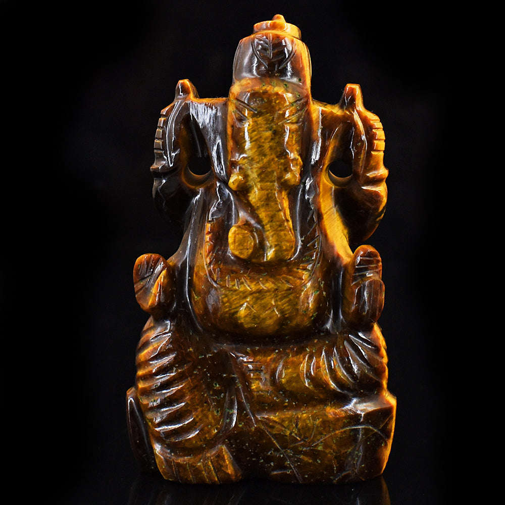 gemsmore:Artisian Tiger Eye Hand Carved Genuine Crystal Gemstone Carving Lord Ganesha gemsmore:Artisian Tiger Eye Hand Carved Genuine Crystal Gemstone Carving Lord Ganesha
