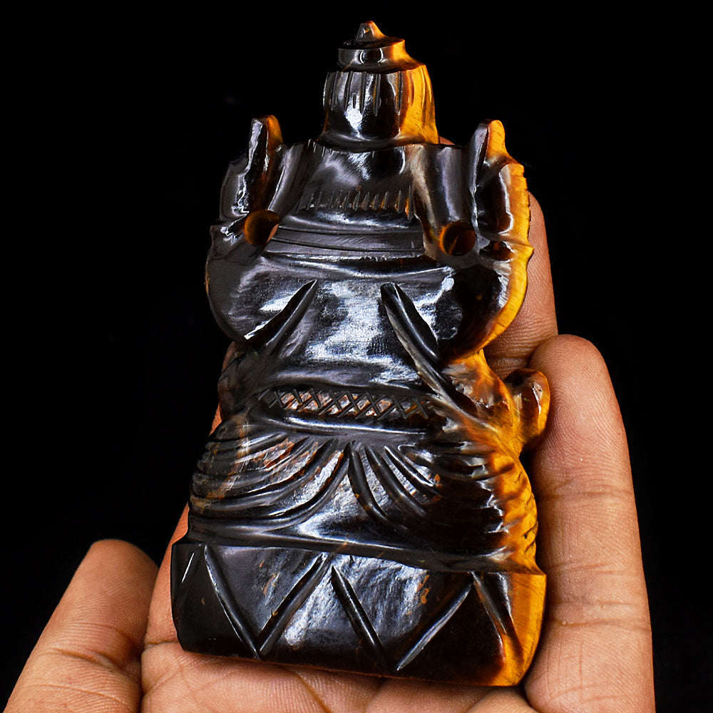 gemsmore:Artisian Tiger Eye Hand Carved Genuine Crystal Gemstone Carving Lord Ganesha gemsmore:Artisian Tiger Eye Hand Carved Genuine Crystal Gemstone Carving Lord Ganesha