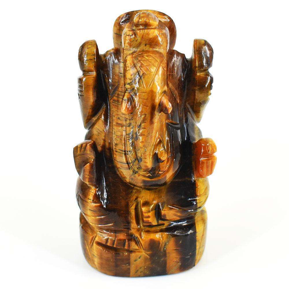 gemsmore:Artisian Tiger Eye Hand Carved Genuine Crystal Gemstone Carving Lord Ganesha gemsmore:Artisian Tiger Eye Hand Carved Genuine Crystal Gemstone Carving Lord Ganesha