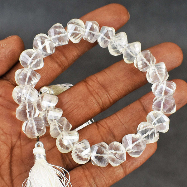 gemsmore:Awesome 179 Carats Genuine 08 Inches White Topaz Beads Strand