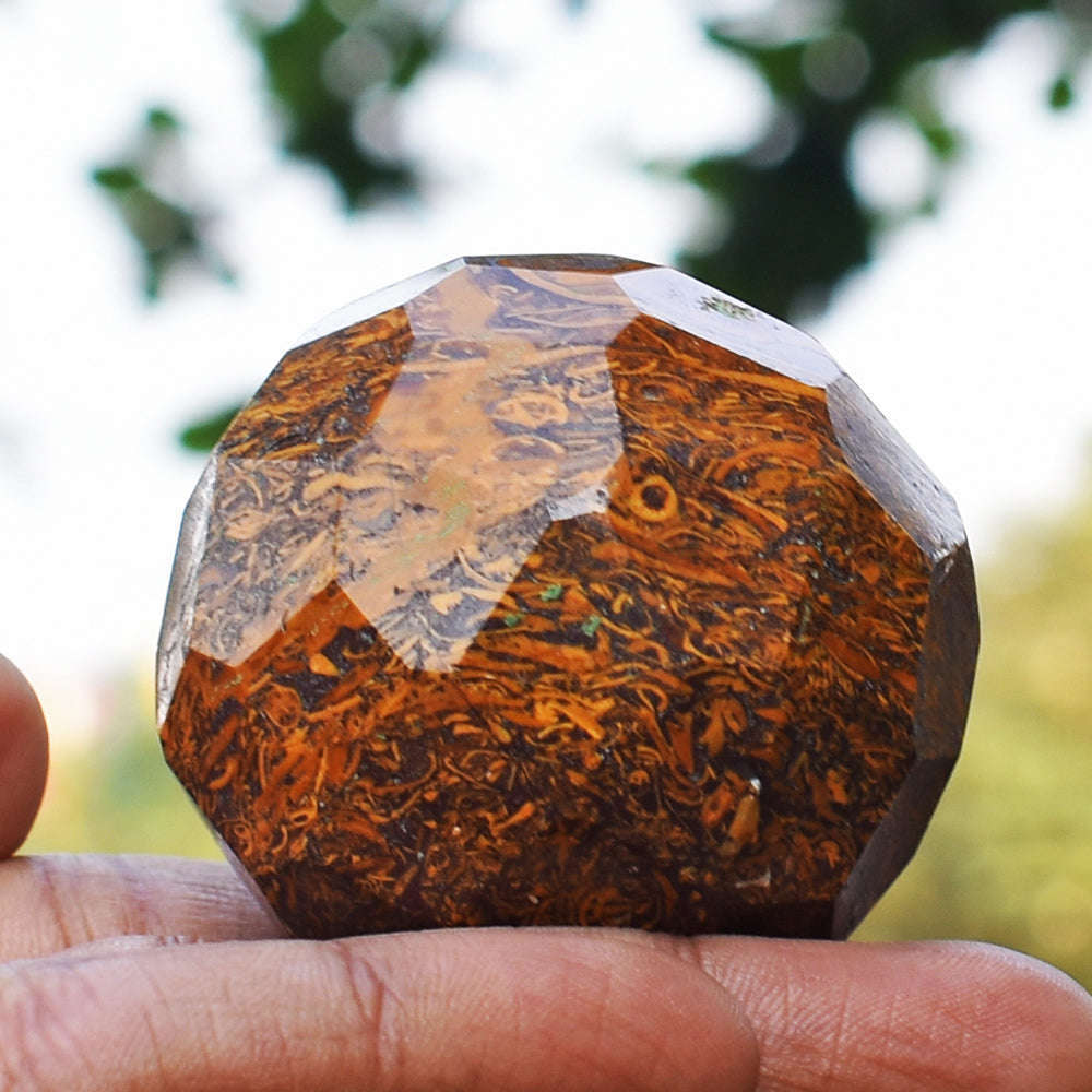 gemsmore:Awesome Golden Art Jasper Hand Carved Faceted Crystal Healing Sphere gemsmore:Awesome Golden Art Jasper Hand Carved Faceted Crystal Healing Sphere