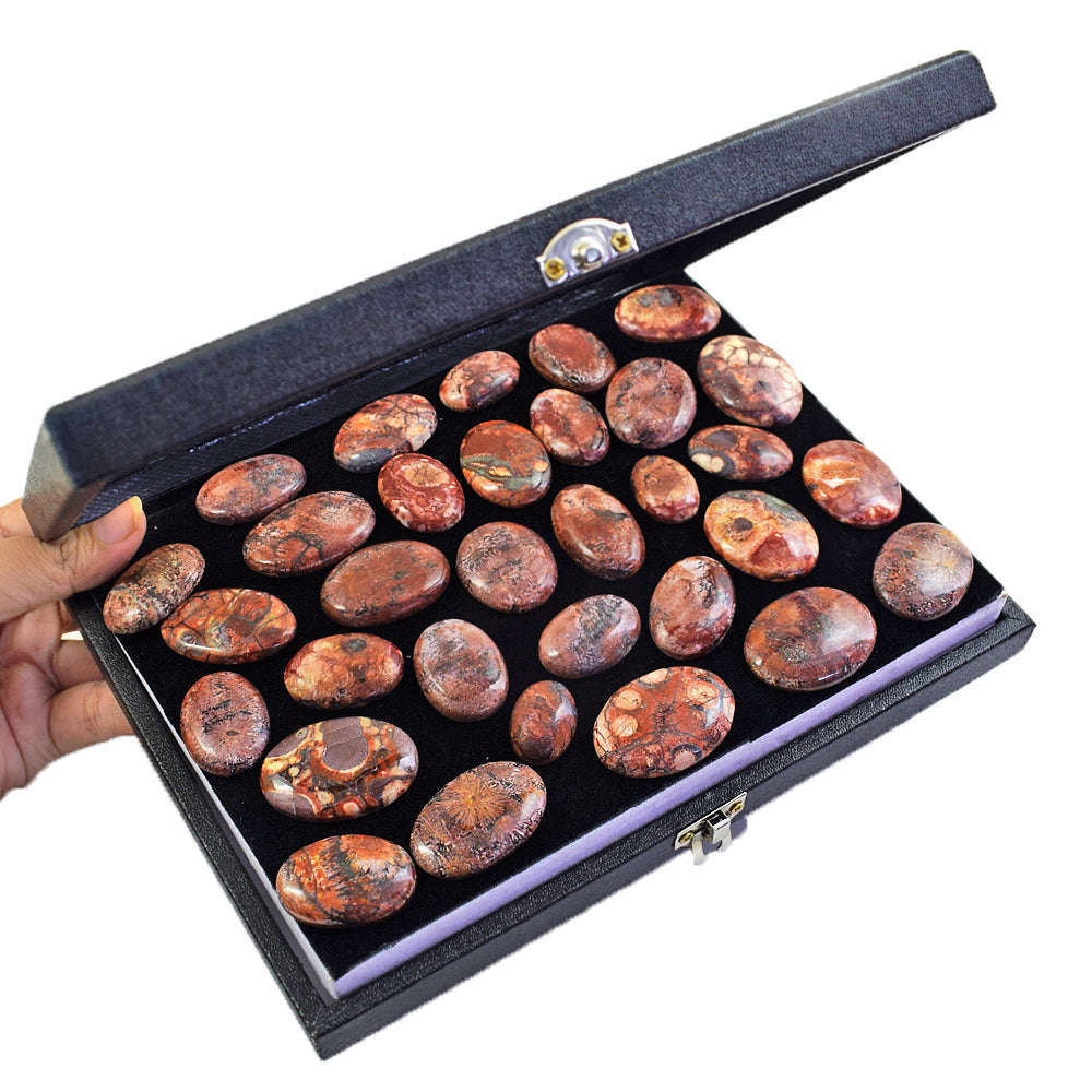 gemsmore:Beautiful Bird Eye Jasper  Untreated Gemstone Cabochon Lot gemsmore:Beautiful Bird Eye Jasper  Untreated Gemstone Cabochon Lot