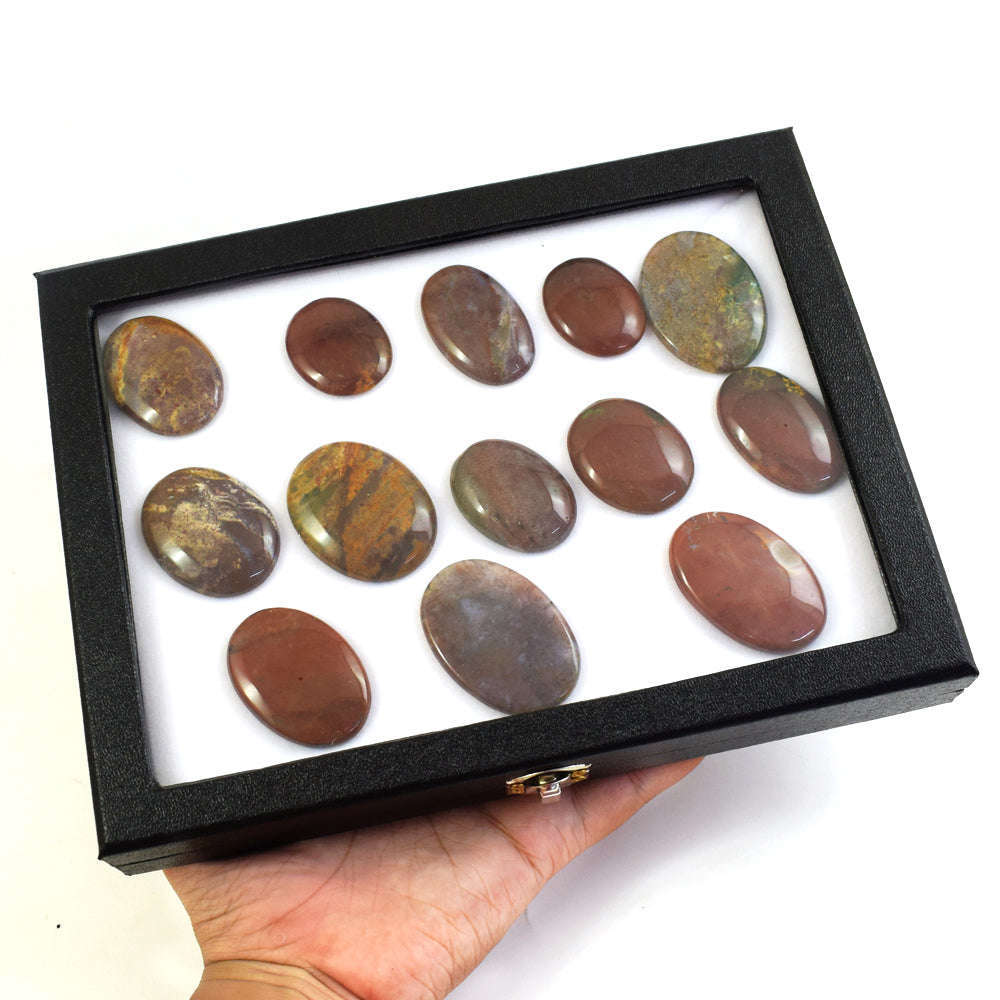 gemsmore:Beautiful Bloodstone Untreated Gemstone Cabochon Lot gemsmore:Beautiful Bloodstone Untreated Gemstone Cabochon Lot