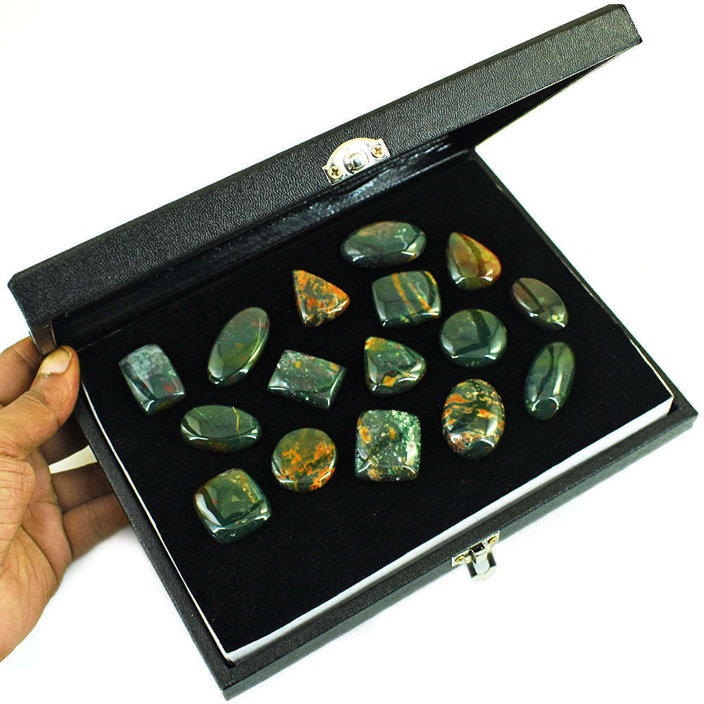 gemsmore:Beautiful Bloodstone Untreated Gemstone Cabochon Lot gemsmore:Beautiful Bloodstone Untreated Gemstone Cabochon Lot