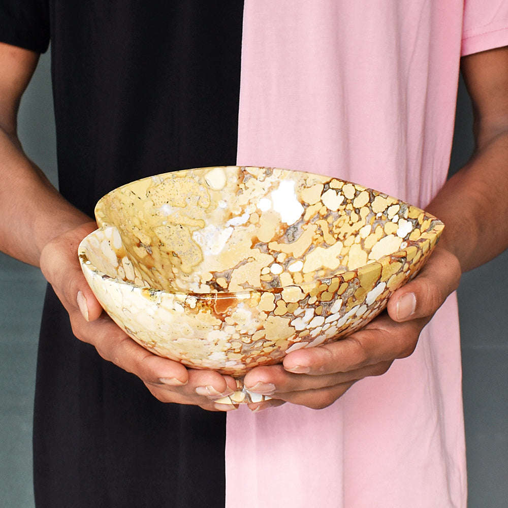 gemsmore:Beautiful Cobra Jasper Hand Carved Genuine Crystal Gemstone Carving Bowl gemsmore:Beautiful Cobra Jasper Hand Carved Genuine Crystal Gemstone Carving Bowl