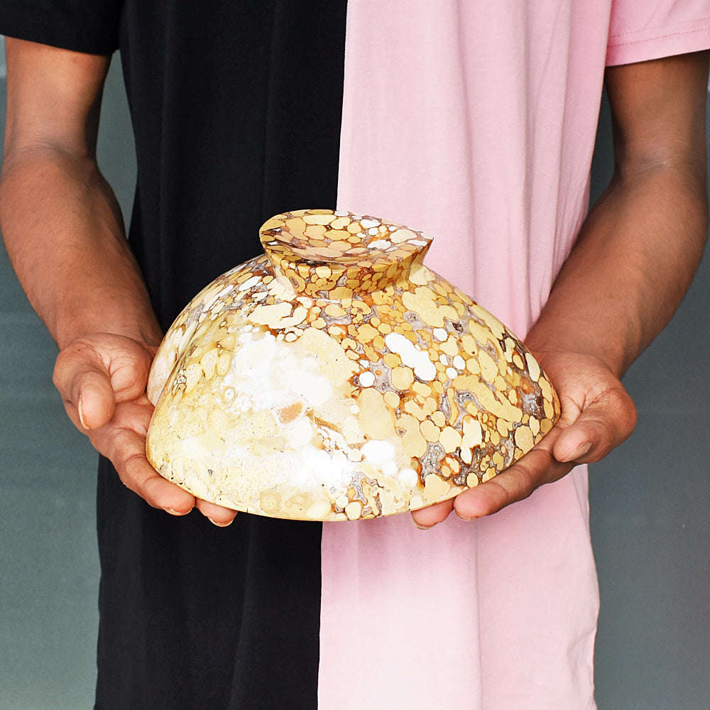 gemsmore:Beautiful Cobra Jasper Hand Carved Genuine Crystal Gemstone Carving Bowl gemsmore:Beautiful Cobra Jasper Hand Carved Genuine Crystal Gemstone Carving Bowl