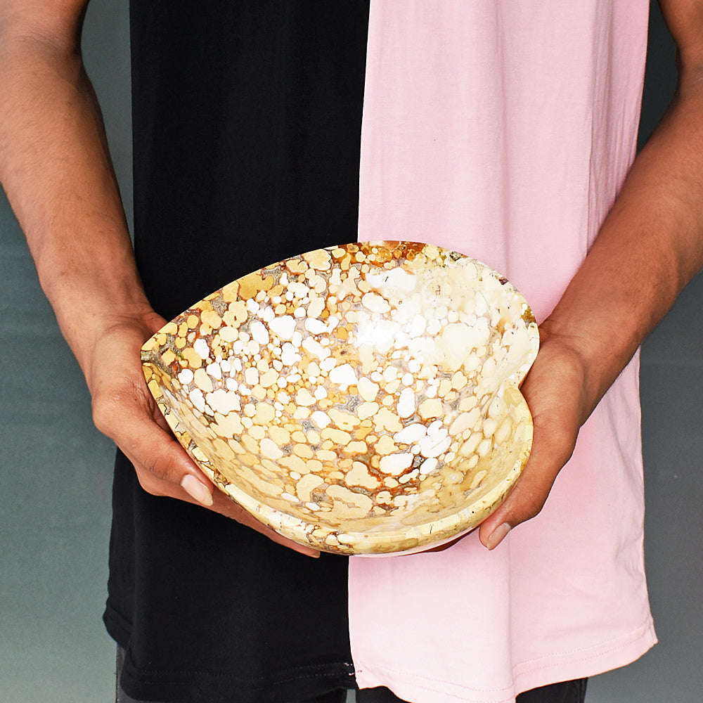 gemsmore:Beautiful Cobra Jasper Hand Carved Genuine Crystal Gemstone Carving Bowl gemsmore:Beautiful Cobra Jasper Hand Carved Genuine Crystal Gemstone Carving Bowl