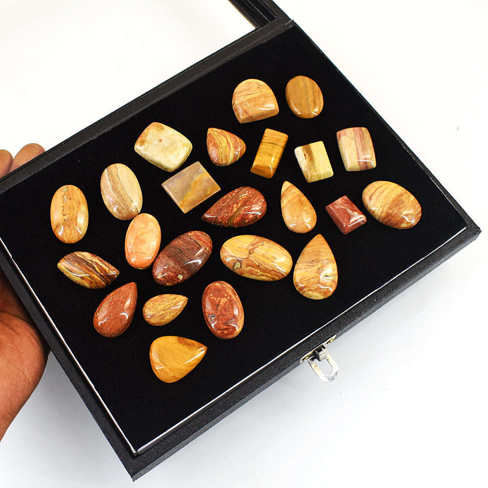 gemsmore:Beautiful Garden Jasper Untreated Gemstone Cabochon Lot gemsmore:Beautiful Garden Jasper Untreated Gemstone Cabochon Lot