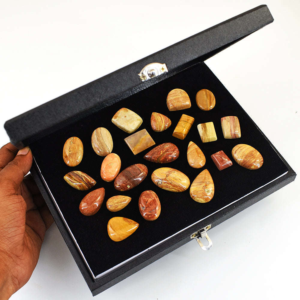 gemsmore:Beautiful Garden Jasper Untreated Gemstone Cabochon Lot gemsmore:Beautiful Garden Jasper Untreated Gemstone Cabochon Lot