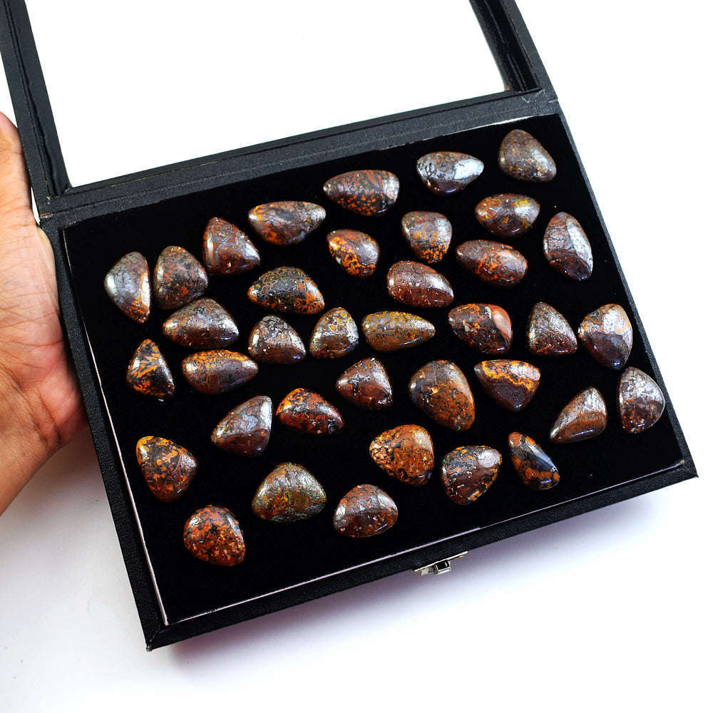 gemsmore:Beautiful Hungarian Agate Untreated Gemstone Cabochon Lot gemsmore:Beautiful Hungarian Agate Untreated Gemstone Cabochon Lot