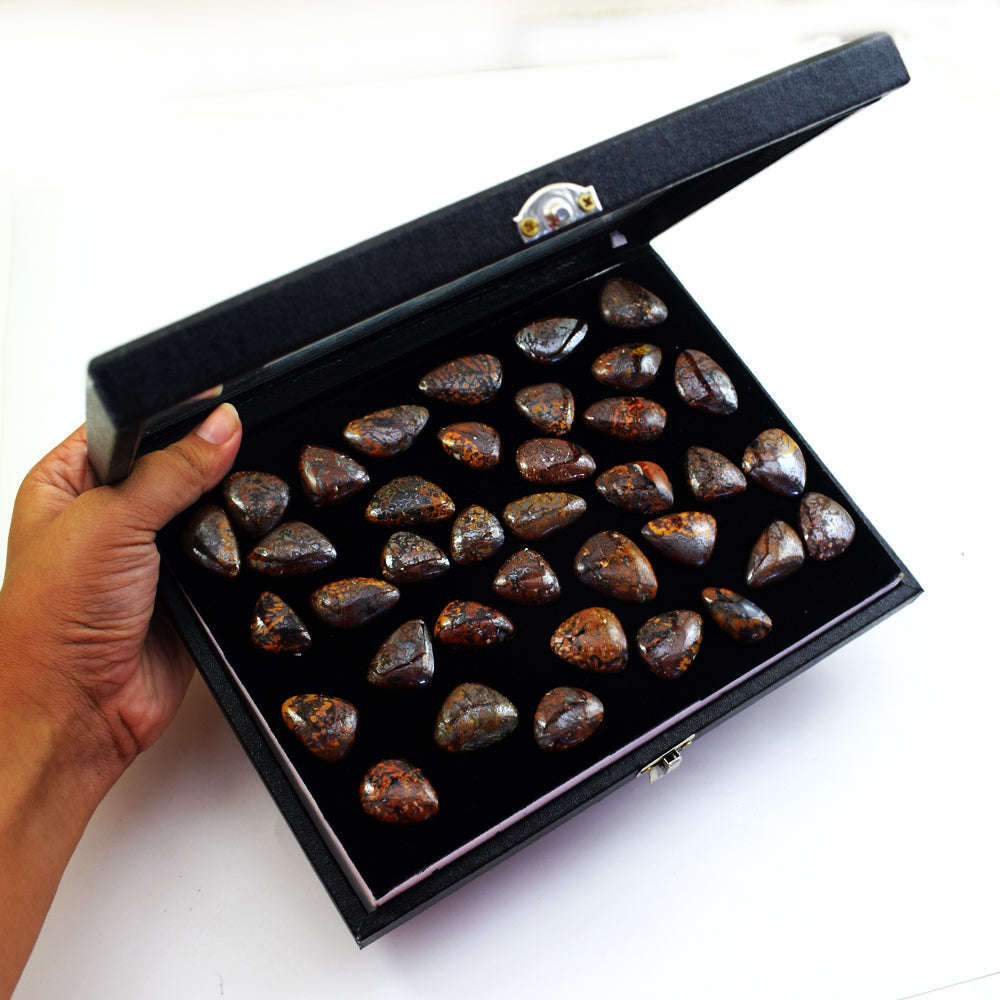 gemsmore:Beautiful Hungarian Agate Untreated Gemstone Cabochon Lot gemsmore:Beautiful Hungarian Agate Untreated Gemstone Cabochon Lot