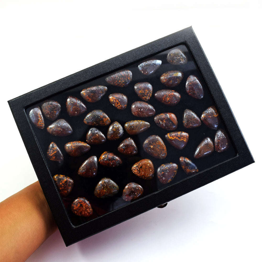 gemsmore:Beautiful Hungarian Agate Untreated Gemstone Cabochon Lot gemsmore:Beautiful Hungarian Agate Untreated Gemstone Cabochon Lot