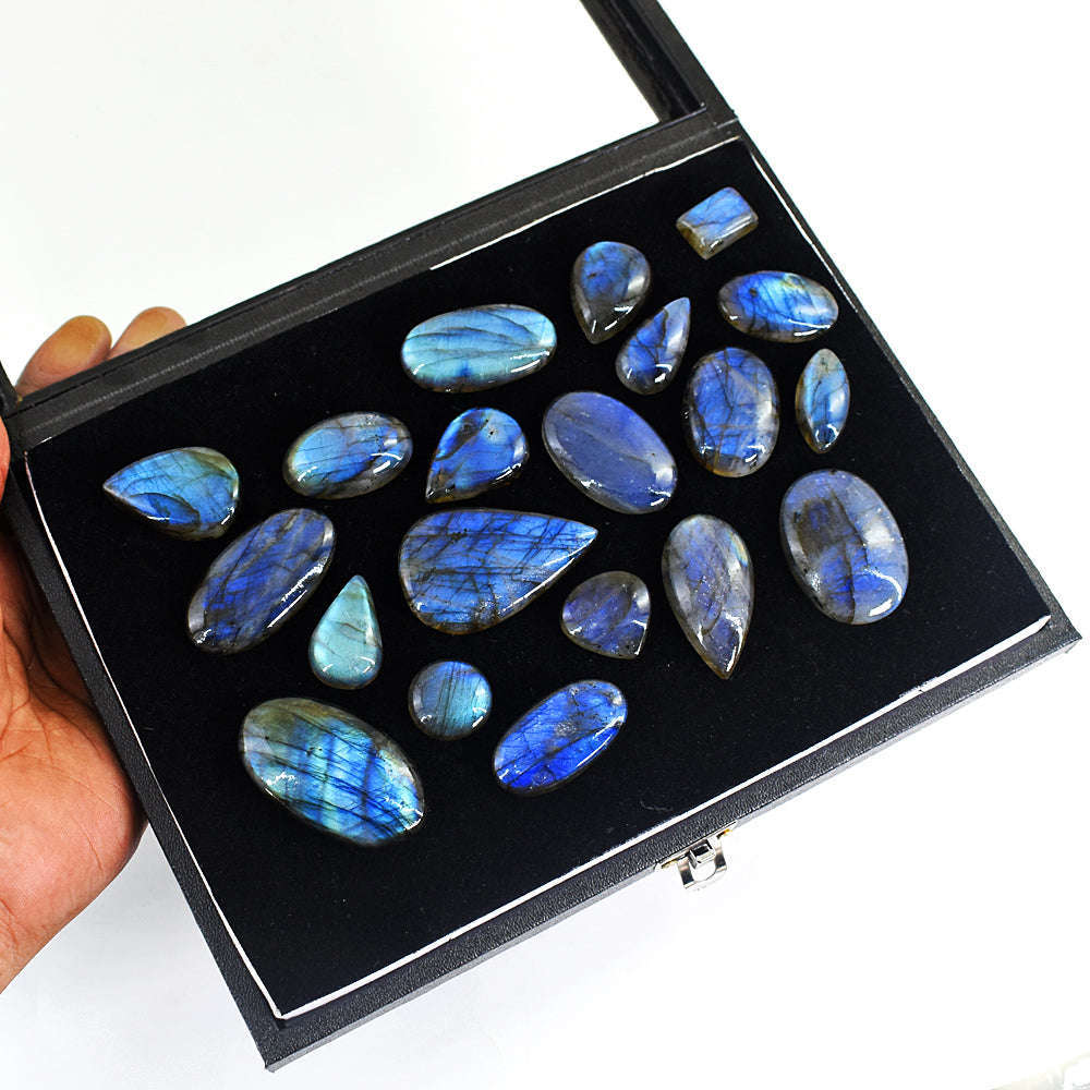 gemsmore:Beautiful Labradorite  Untreated Gemstone Cabochon Lot gemsmore:Beautiful Labradorite  Untreated Gemstone Cabochon Lot