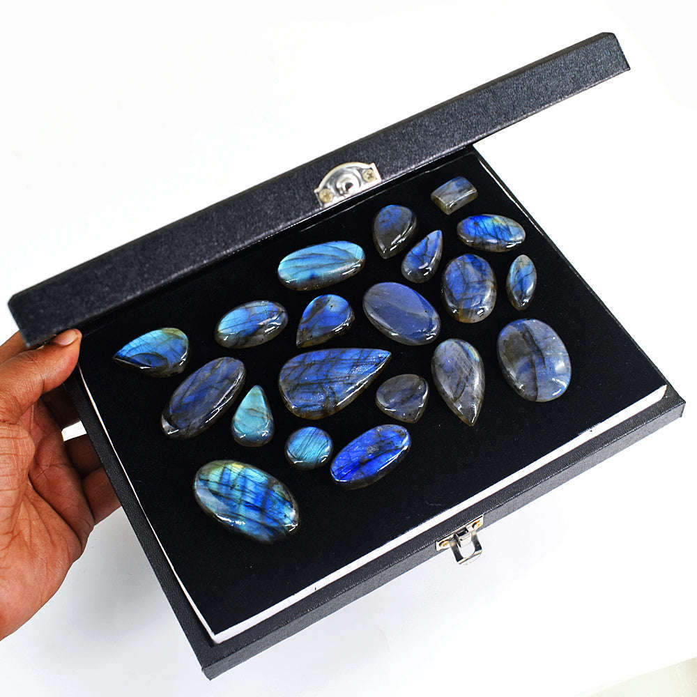 gemsmore:Beautiful Labradorite  Untreated Gemstone Cabochon Lot gemsmore:Beautiful Labradorite  Untreated Gemstone Cabochon Lot