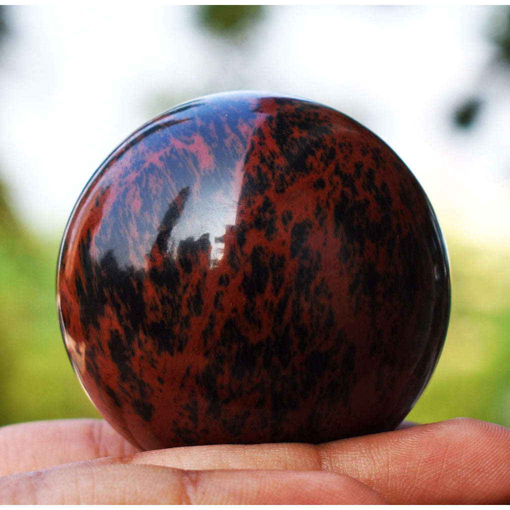 gemsmore:Beautiful Mahogany Jasper Carved Healing Sphere gemsmore:Beautiful Mahogany Jasper Carved Healing Sphere