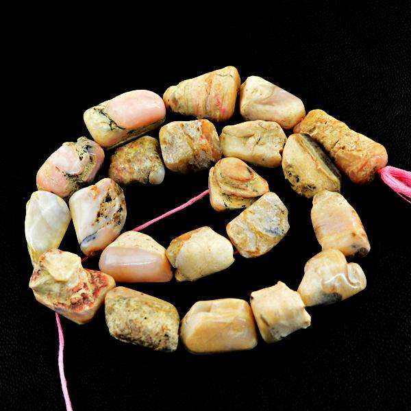 gemsmore:Beautiful Pink Australian Opal Drilled Beads Strand