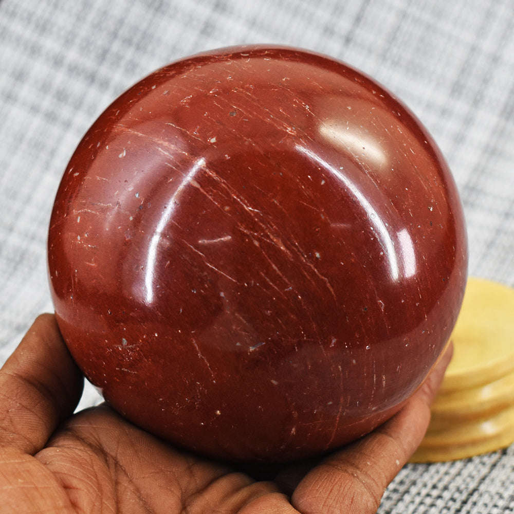 gemsmore:Beautiful Red Jasper Carved Crystal Healing Sphere - Huge Size gemsmore:Beautiful Red Jasper Carved Crystal Healing Sphere - Huge Size