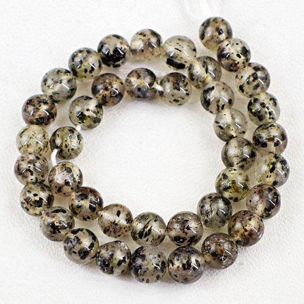 gemsmore:Beautiful Round Shape Rutile Quartz Drilled Beads Strand