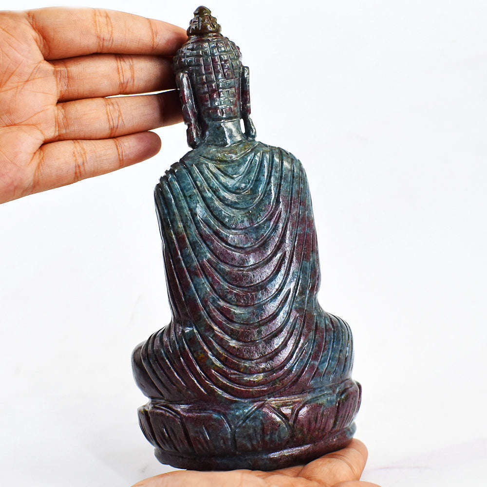 gemsmore:Beautiful Ruby In Kyanite Hand Carved Crystal Idol Lord Buddha Statute gemsmore:Beautiful Ruby In Kyanite Hand Carved Crystal Idol Lord Buddha Statute