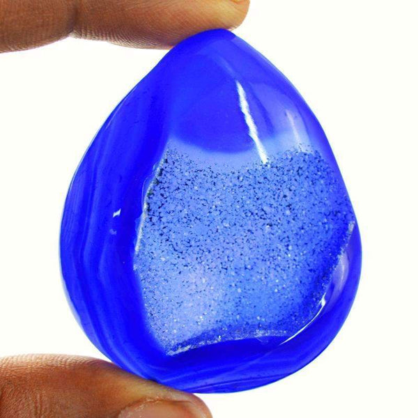 gemsmore:Blue Druzy Onyx Gemstone Natural Pear Shape