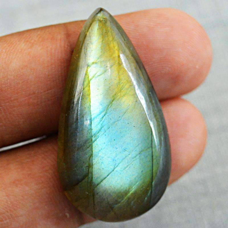 gemsmore:Blue Flash Labradorite Gemstone Natural Pear Shape gemsmore:Blue Flash Labradorite Gemstone Natural Pear Shape