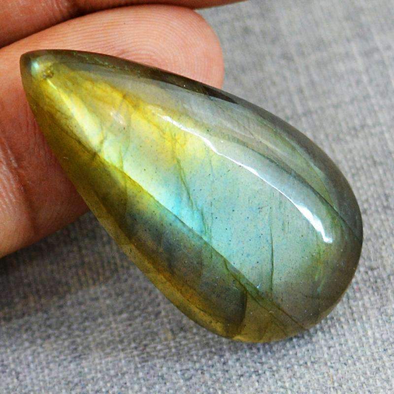 gemsmore:Blue Flash Labradorite Gemstone Natural Pear Shape gemsmore:Blue Flash Labradorite Gemstone Natural Pear Shape